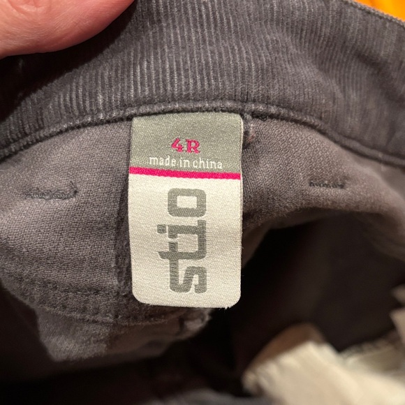 STIO 4R Raven Charcoal Rivet Cord Corduroy Organic Pants Stretch - Picture 6 of 8